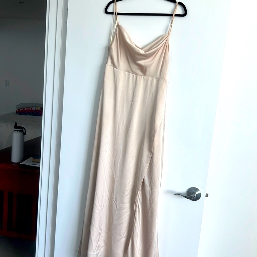 Fame and partners cowlneck silk gown